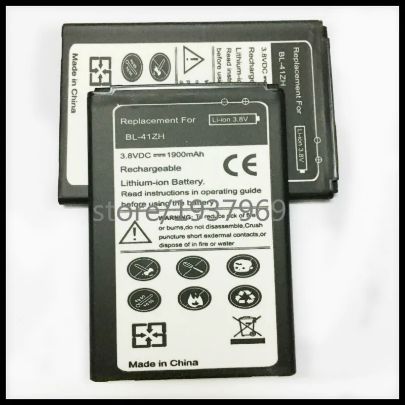 

High Quality 1900MAH Battery BL41ZH BL-41ZH REPLACEMENT Li-ion BATTERY For LG Leon L50 C40 H345 MS345 D213N battery 41ZH