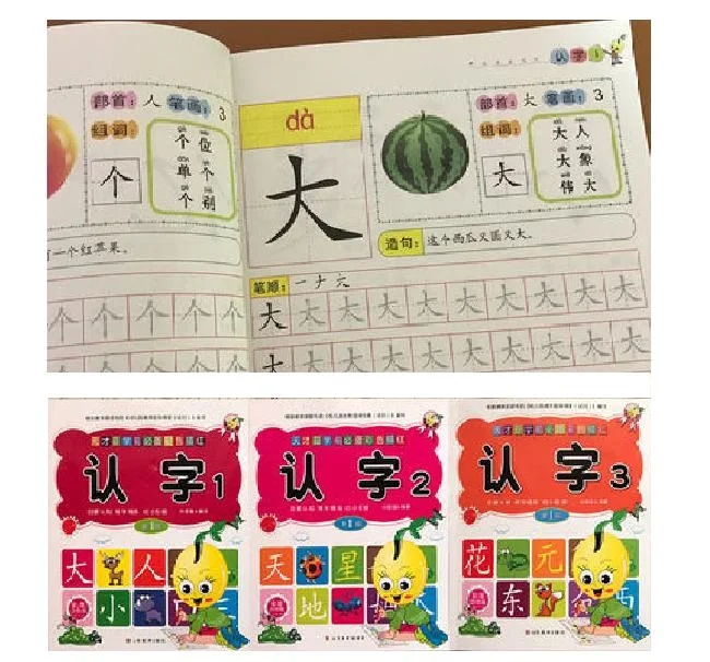 

3 Copybooks Chinese Character Calligraphy Stroke Auto Dry Repeat Practice Exercises Book Pen Set for Kids Beginners