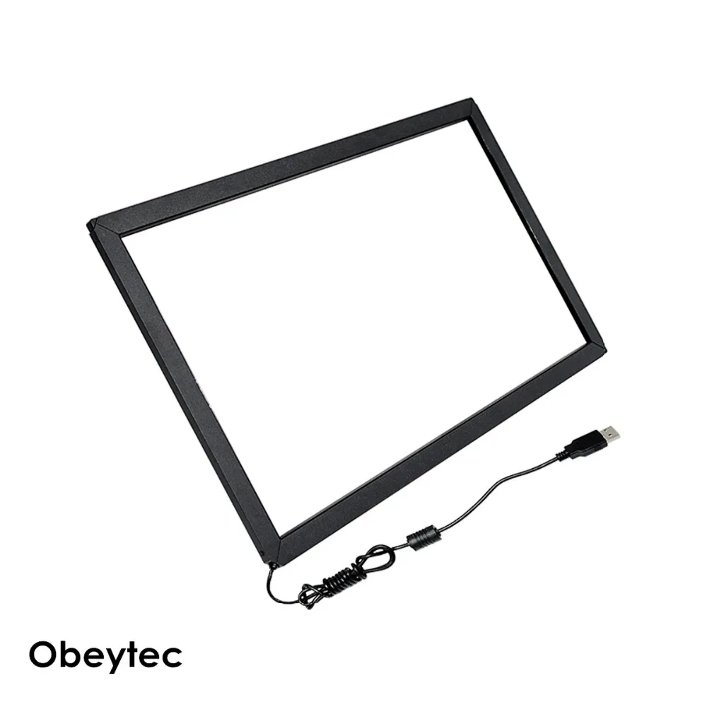 Obeytec 1" USB Сенсорный Экран наложения, 5:4/4:3, с антивандальным стеклом, 6 точек касания, драйвер бесплатно, ИК технология мультитач