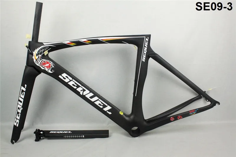 Best Cadre carbone route 2019carbon road frame SEQUEL bike frame quadro de bicicleta 46/49/52/54/56/58cm PF30 Bottom Bracket frameset 22