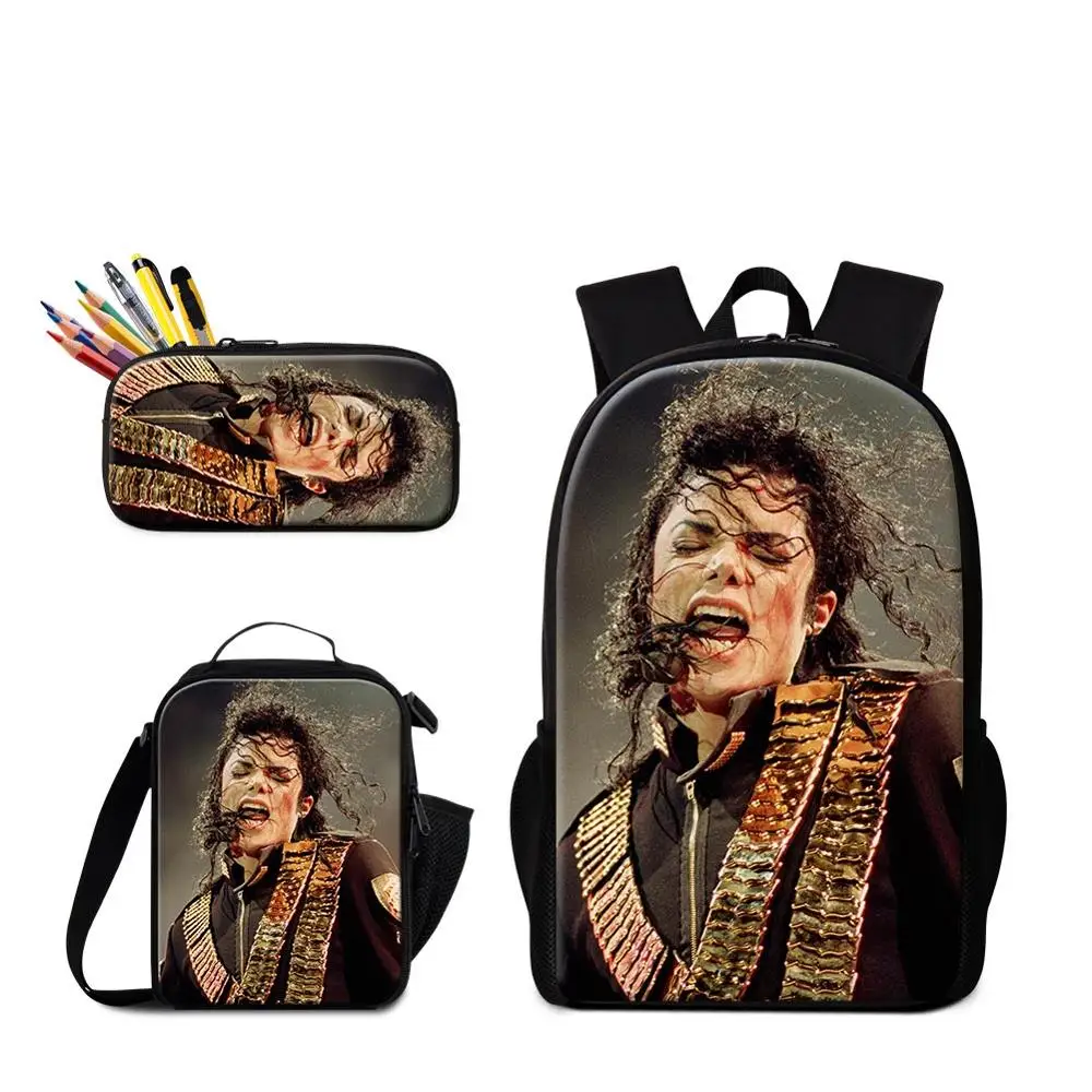 Модные 3D MJ MJackson 3 шт./компл. детский сад детские рюкзаки Маленькие Мальчики Девочки книга рюкзак школьные сумки подростков Mochila - Цвет: Bst Backpacks Set 17
