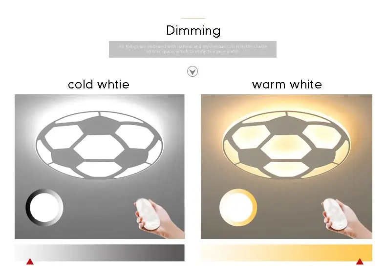 Современная Детская футбольная лампа, светодиодный потолочный светильник с пультом дистанционного управления, для гостиной, спальни, детской комнаты, Декор, Домашний Светильник, акрил
