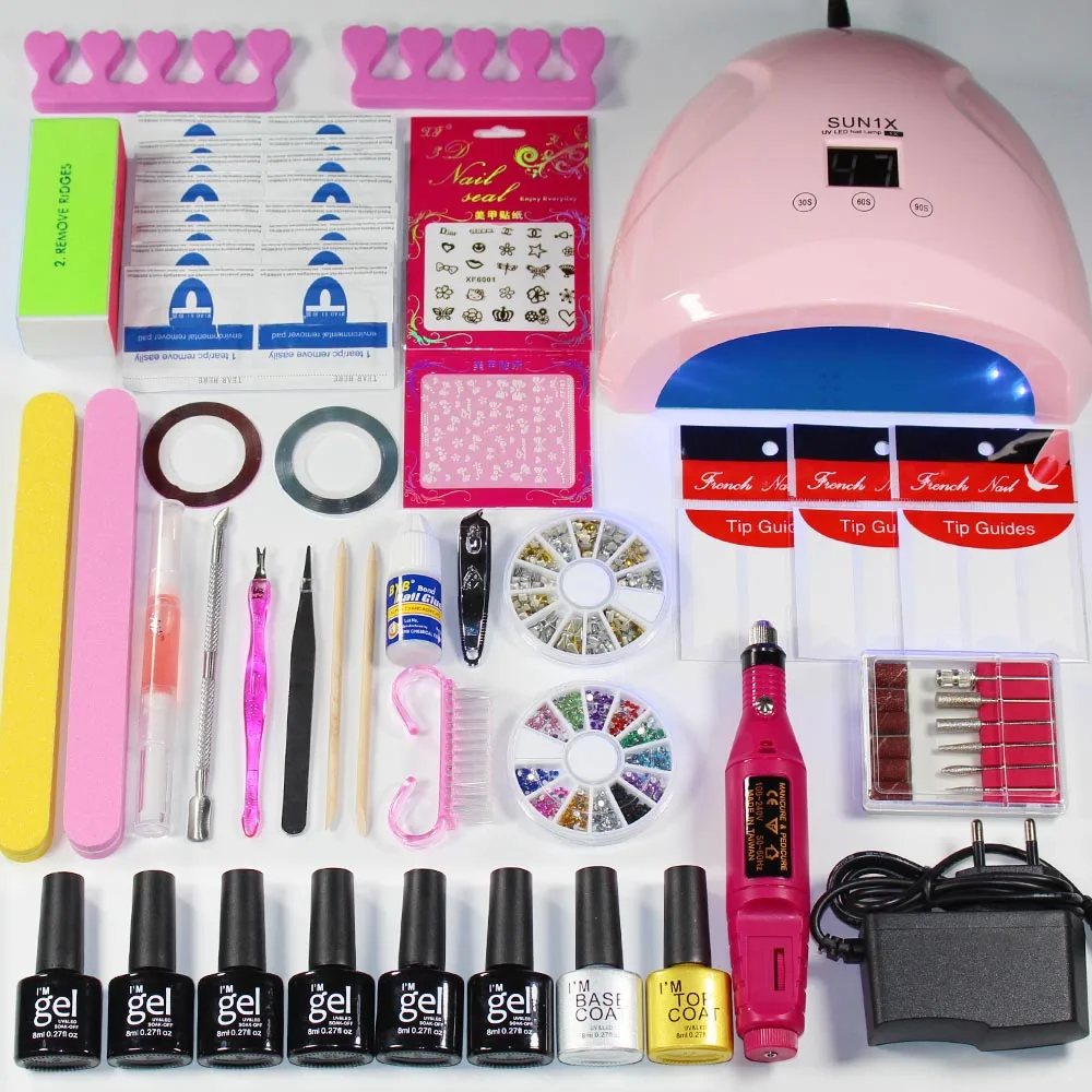 Nail gel Set Manicure tool Kit lacquer Manicure Handle Set with 36W UV