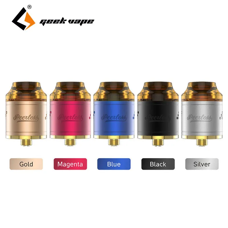

Geekvape Peerless RDA Tank With 9-holes Side Airflow System & Coil Build Deck Peerless Atomizer 24mm Diameter for E-cigs Vaping