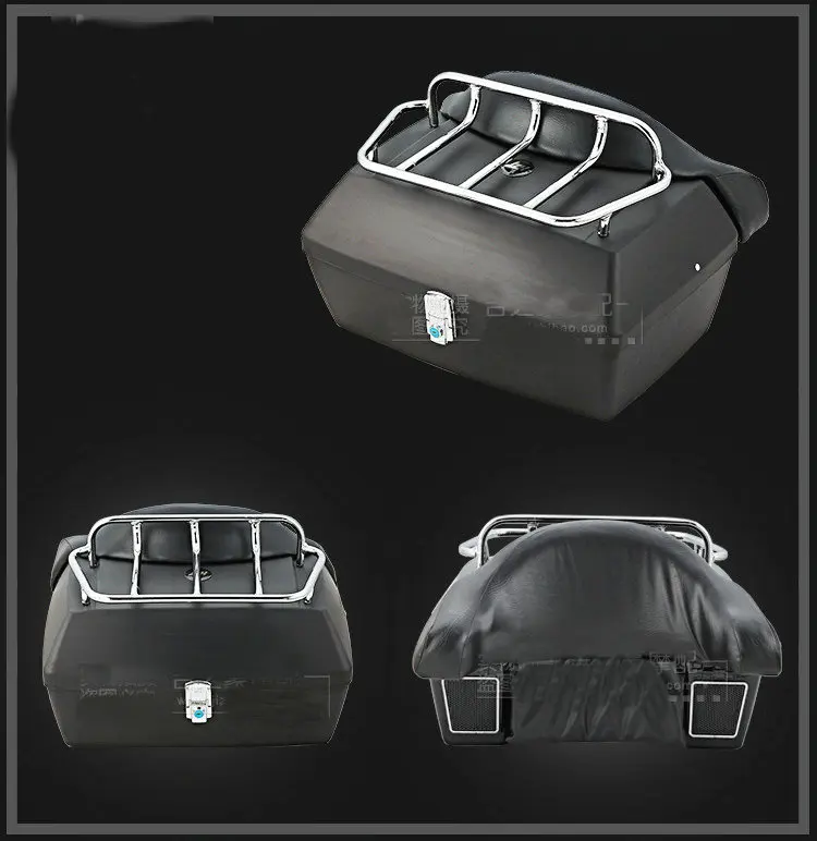 Матовый черный багажник хвост коробка Чемодан с верхняя стойка спинки для Yamaha Vstar 400 650 1100 1300 Virago Xv250 535 750 1100 Road Star