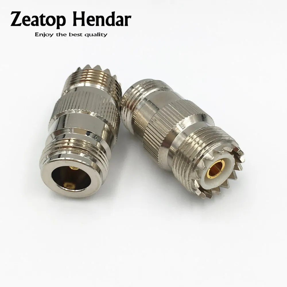 100 шт латунный UHF SO239 PL259 штекер к N Тип гнездовой F/F RF коаксиальный Прямой разъем