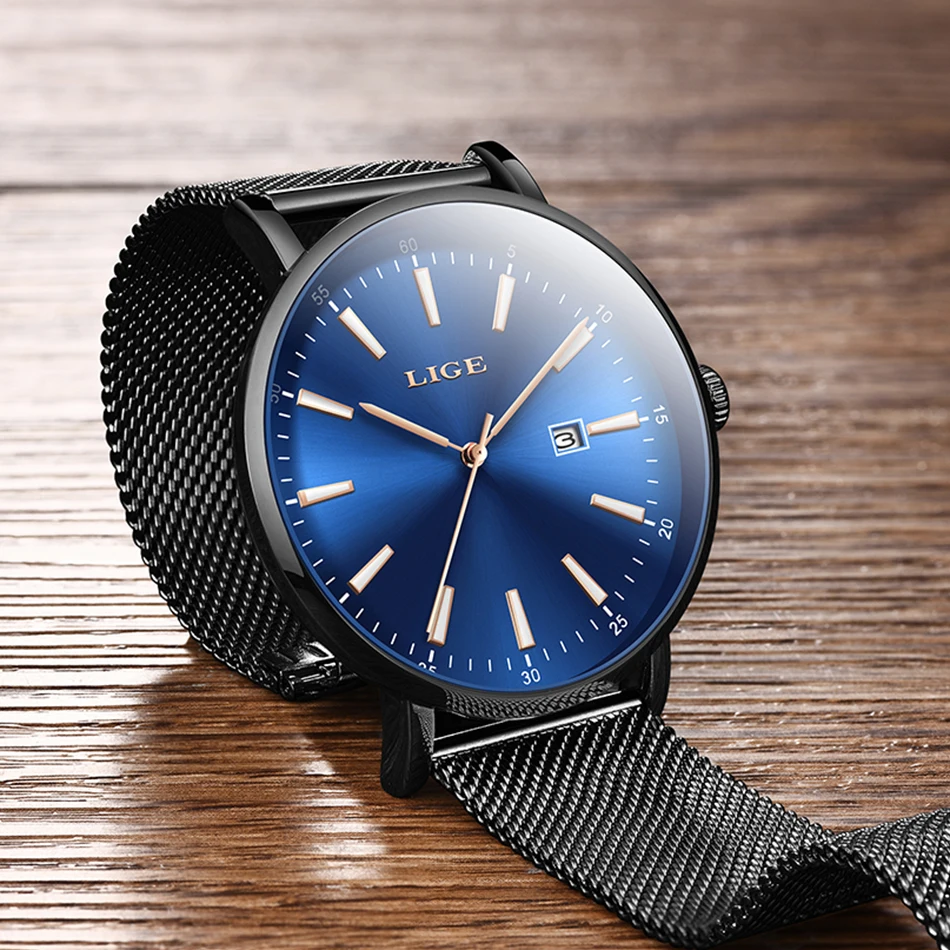 LIGE мужские s часы лучший бренд класса люкс кварцевые наручные часы мужские деловые все стальные водонепроницаемые часы мужские спортивные часы Relogio Masculino