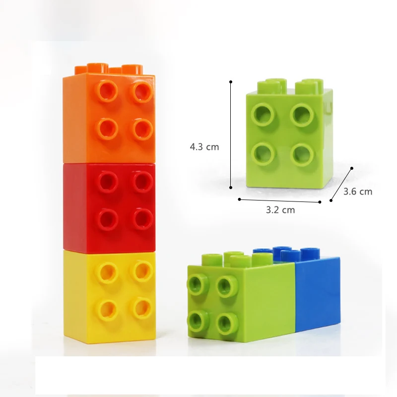 

New 20pcs Duploe 2x2 Dots Corner Bricks Big Building Block Sets baby educational toys for Kids Gift Brinquedos Random Colors