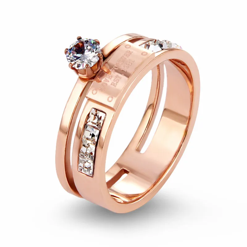 Роскошное Брендовое кольцо с надписью LOVE FOREVER AAA кубическим цирконием
