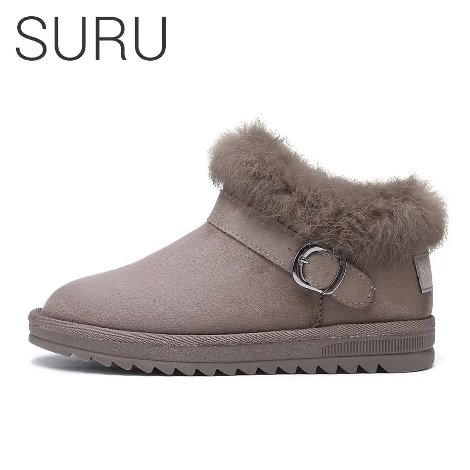 

SURU Women Warm Plush Ankle Winter Snowshoes Boots Ladies Australian Faux Fur Boots