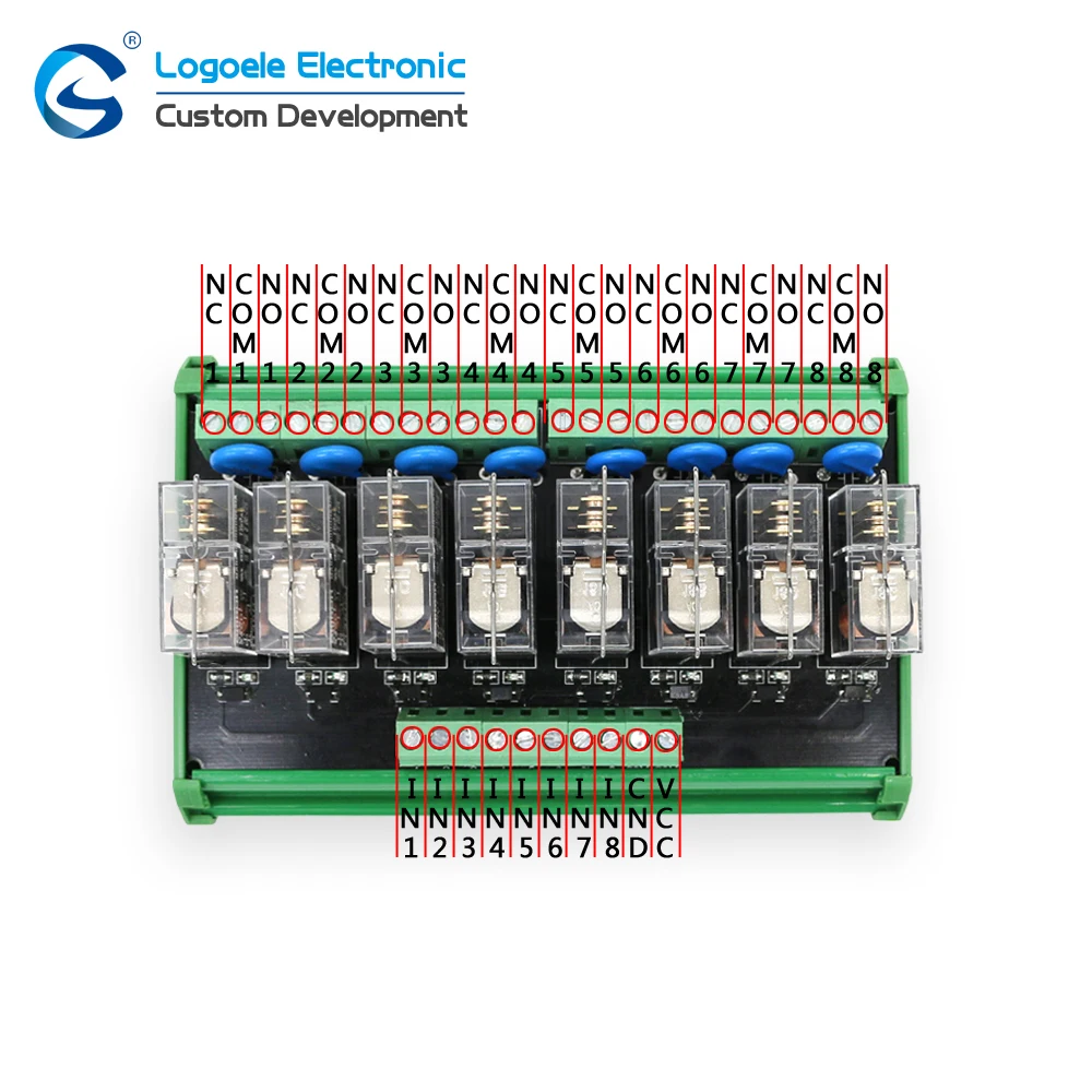 8 channel relay module eight panels driver board module DC 12V 24V input signal NPN PNP