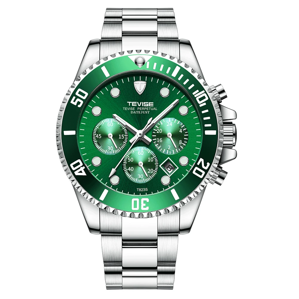 Tevise T823 мужские часы часы мужские наручные часы Часы мужские s часы лучший бренд класса люкс мужские спортивные часы Relogio Masculino - Цвет: green