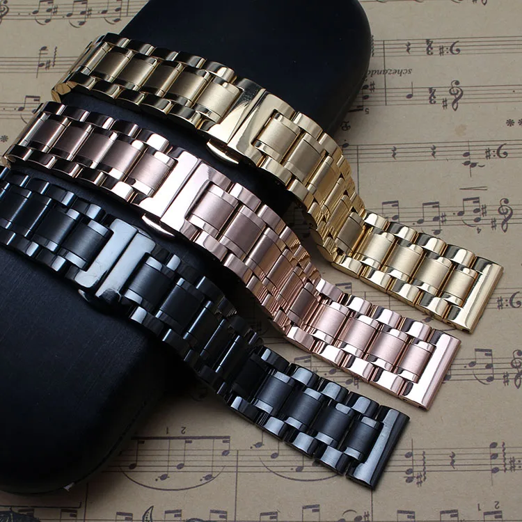 

18mm 19mm 20mm 21mm 22mm NEW arrival watchbands Solid links Stainless steel straps free CURVED end Watchband  Strap Bracelets