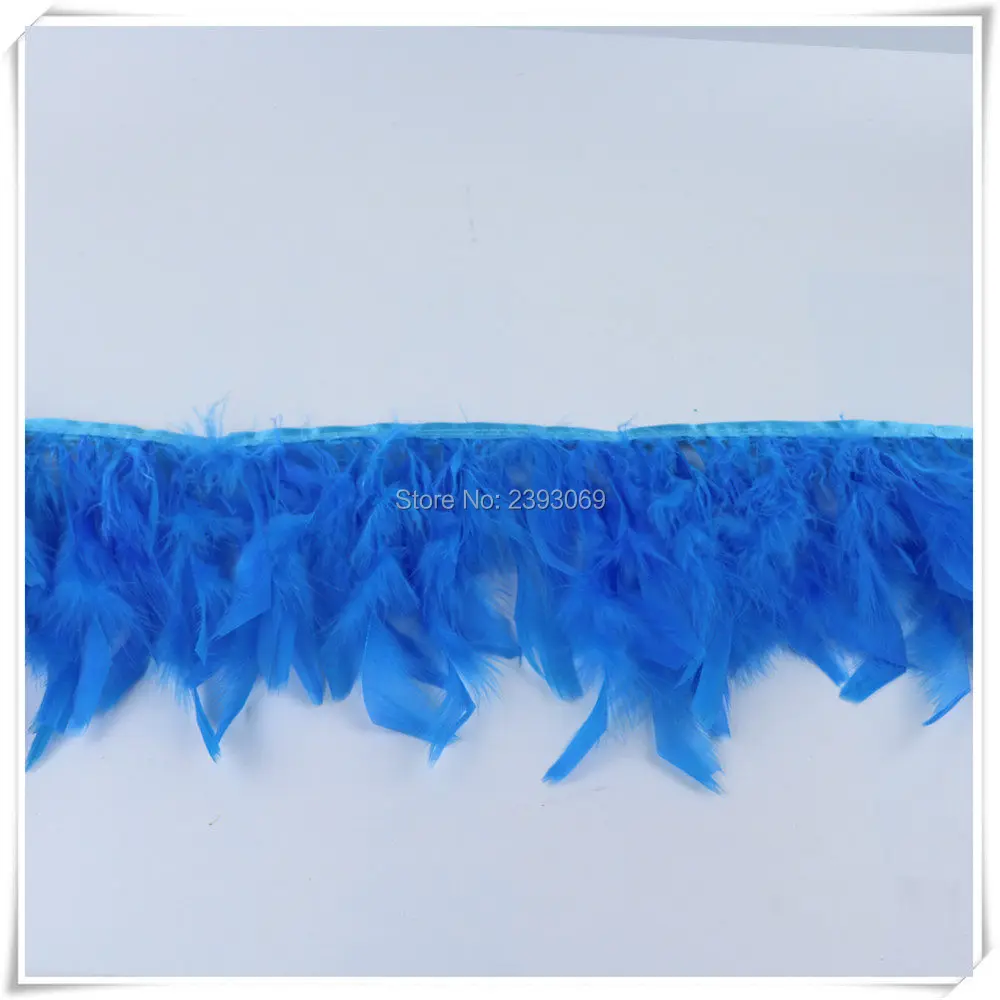 

new! 1 yard Lake blue Turkish feather feather ribbon 10-15cm turkey feather clothing accessories holiday decorations
