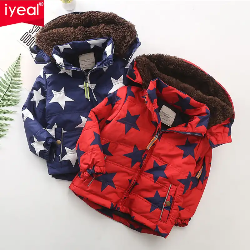 Children Kids Hooded Jacket Winter Warm Wear Toddler Thick Fleece Coats Outwear
