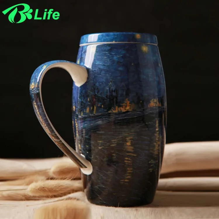 Cute Large Originality Ceramic Cups Hand Painting Retro Mug Coffee Milk Tea Cup Water Bottle Drinkware