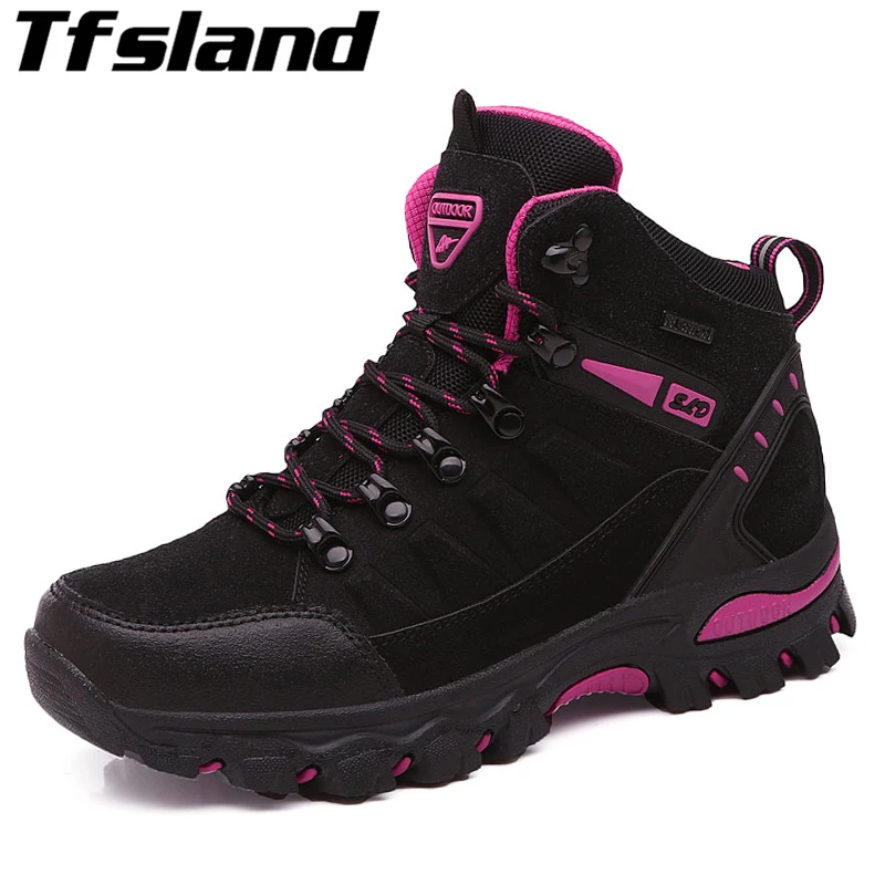 

Autumn Winter Sneakers Women Waterproof Suede Leather Hiking Shoes Women Trekking Outdoor Shoes Female Mountain Climbing Boots
