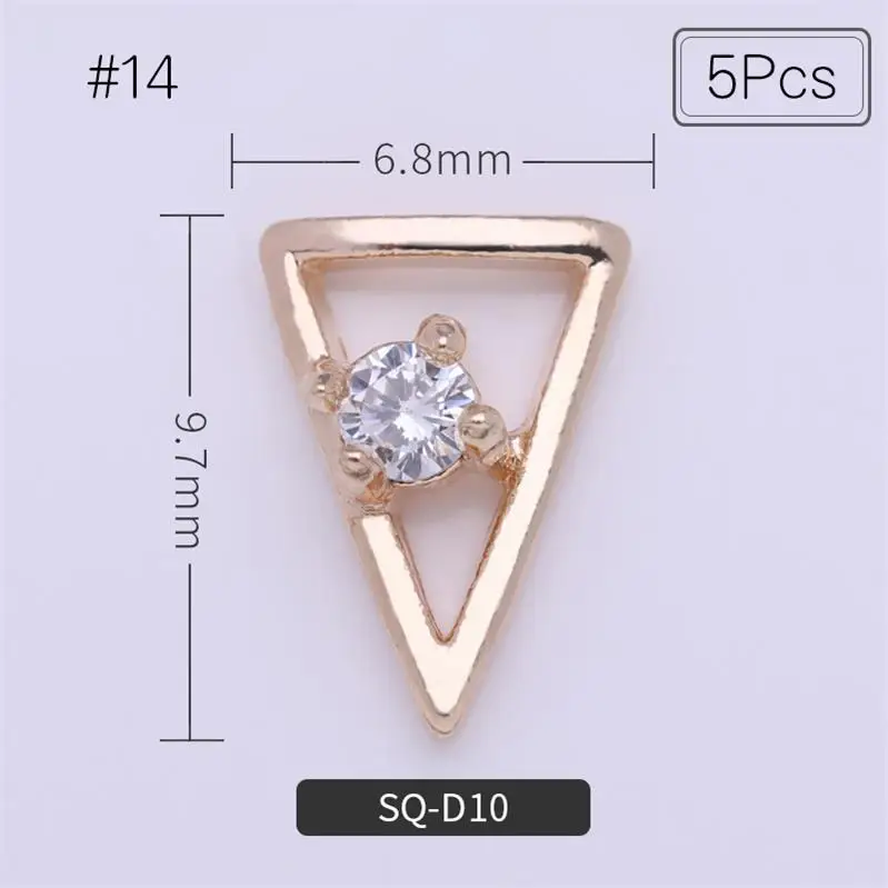 5pcs pattern-14 3/5 шт инструментов для ногтей Прозрачный Кристалл хрусталя Камни с разными рисунками, с металлическими заклепками; для УФ цветной гель, "сделай сам", гвозди с плоским дном для художественного оформления ногтей - Цвет: 5pcs pattern-14