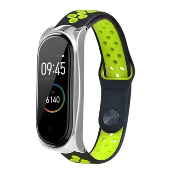 

Mi Band 4 Strap Sport Wrist Strap Mi Band 3 Strap Metal Frame Silicone Bracelet for Xiaomi Mi band 4 3 Smart Watch Bracelet