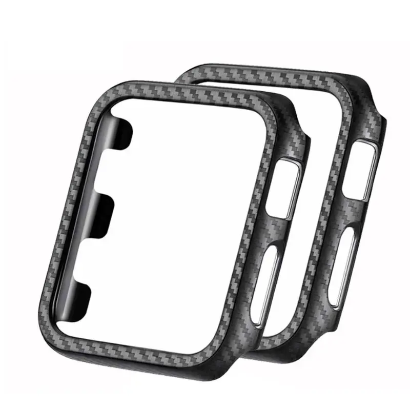 

Protective Case Bumper Carbon Fiber PC Frame CoverUniversal Smart Watch Accessories for Apple iWatch 1 2 3