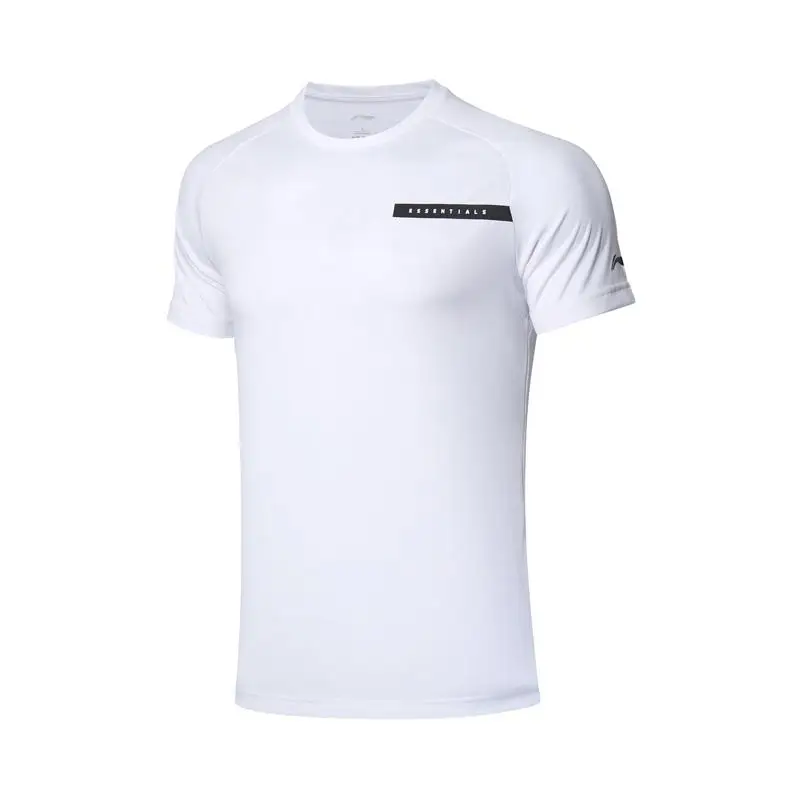 Li-Ning, мужская тренировочная серия, короткий рукав, топ, сухой, дышащий, полиэстер, подкладка, комфорт, Спортивная футболка, футболки ATSP065 CAMJ19 - Цвет: ATSP065-3H