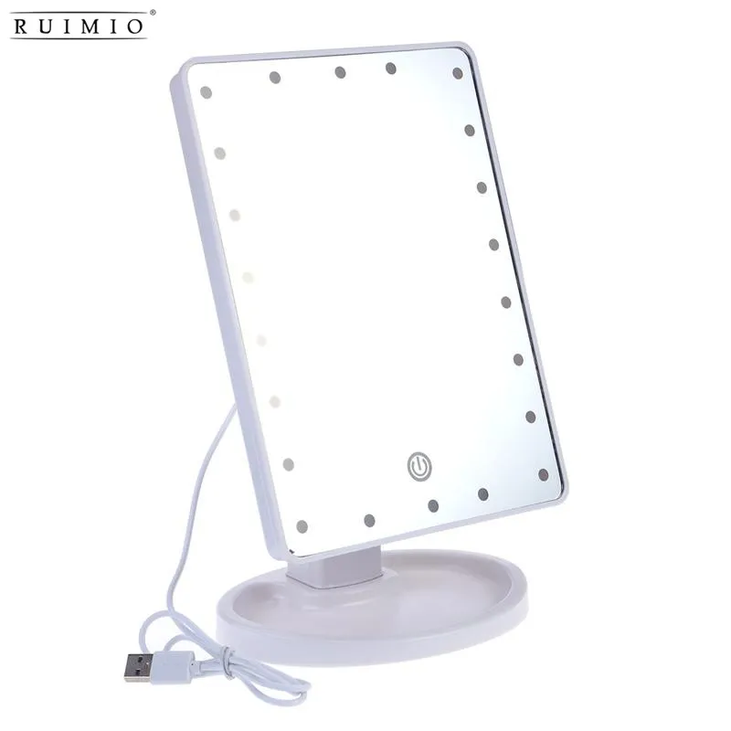 

RUIMIO Professional LED Touch Screen Makeup Mirror Lighted Mirror With 22 LED Lights Touch Screen Dimmable USB Power Tools