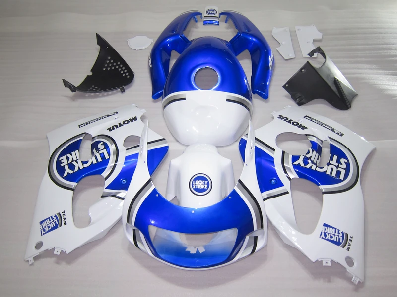 Пластик обтекатель комплект для SUZUKI SRAD GSXR600 750 1996-2000 белого и синего цвета обтекатели комплект GSXR 600 96 97 98 99 00X323
