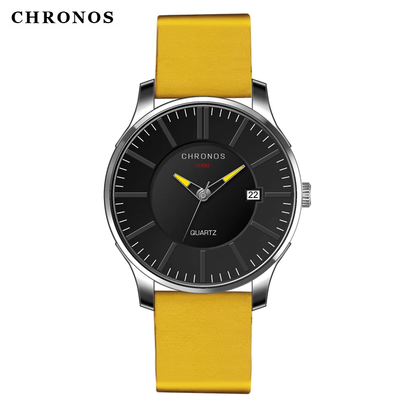CHRONOS Mens Watch Top Brand Luxury Wristwatches Casual Military Quartz Genuine Leather Strap Clock Watch Relogio Masculino CHRONOS Mens Watch Top Brand Luxury Wristwatches Casual Military Quartz Genuine Leather Strap Clock Watch Relogio Masculino