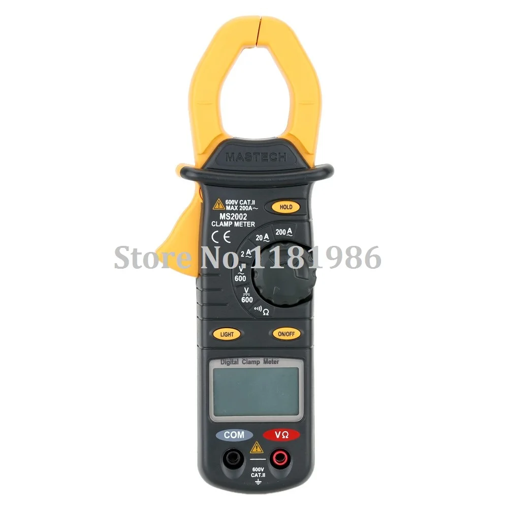 

AC/DC Digital Clamp Multimeter Measure Current Voltage Resistance Electronic Tester Meter MASTECH MS2002