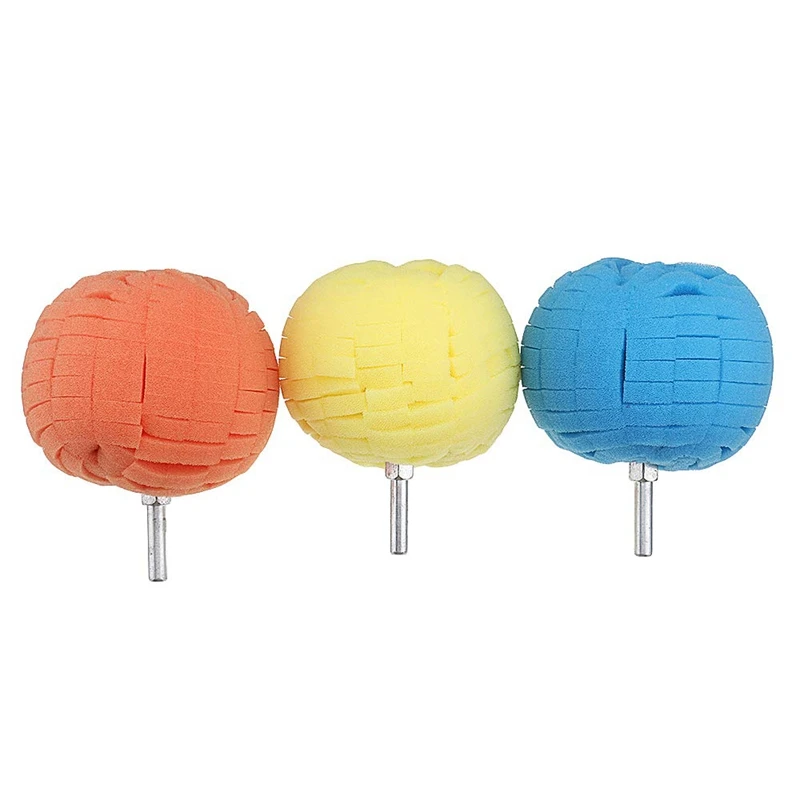 3.15Inch Wheel Waxing Polishing Sponge Ball Finishing Pad Round Disc Steel Ring Detail Polished Ball For For Automotive Sander