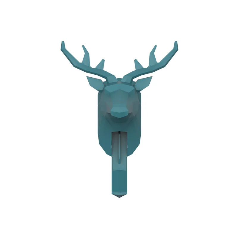 Американский креативный декоративный крючок в виде головы оленя для хранения ключей в стиле ретро, персональный крючок из АБС-пластика