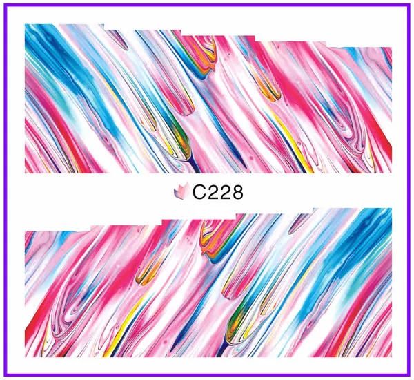 Искусство ногтей Красота вода наклейка слайдер наклейки для ногтей абстрактная картина маслом граффити SMIRCH дети девочки C228-235 - Цвет: C228