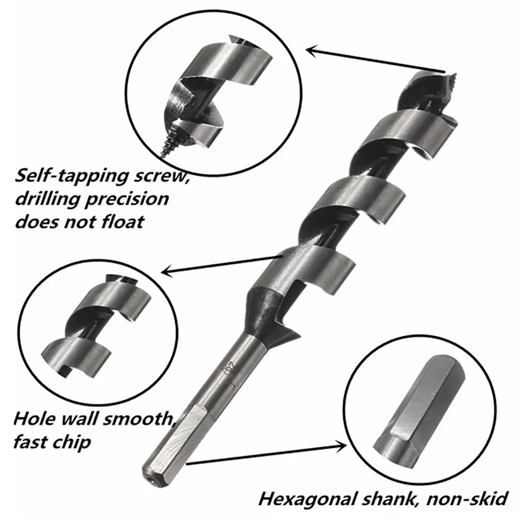 5pcs Carbon Steel Spiral Drilling Hole Cutter Hex Shank Woodworking Tool Cutter for Manicure Cutter Magnet Tool Tools Set