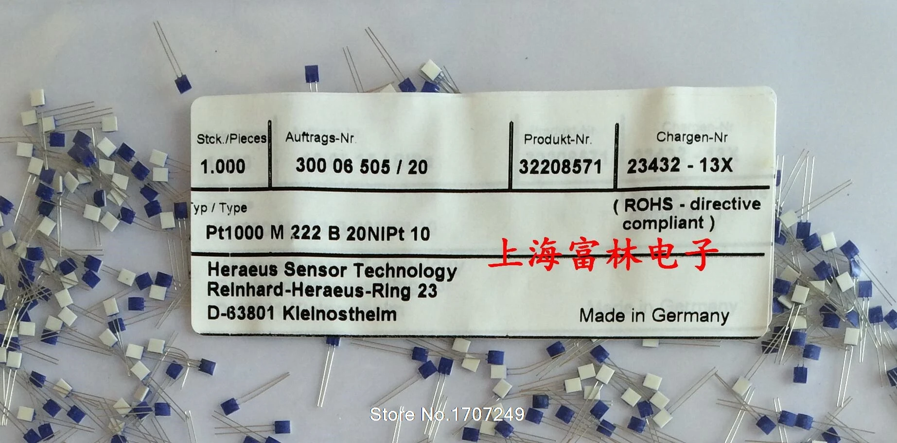 ; набор из 10 шт. импорт Германии heraeus PT1000 тонкопленочных платины резистор чипы PT1000 на тонкой пленке Температура Сенсор Heraeus