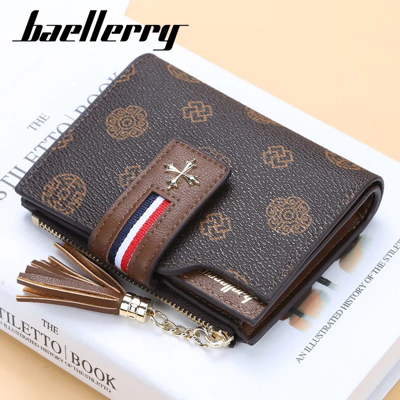 

Tassel Women Wallet with Zipper Coin Pocket Card Holder Brand Ladies Purse High Quality Short Wallets Female Cartera Cltch