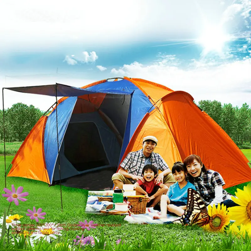 

Quality 5-8 Person Large Tent Waterproof Double Layer Summer Tent Outdoor Camping Hiking Fishing Hunting Familiy Party Tent
