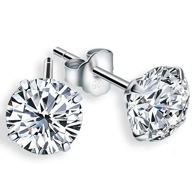 2017 Hot Fashion White Crystal Zircon 925 Sterling Silver 2017 Hot Fashion White Crystal Zircon 925 Sterling Silver Channel Stud Earrings For Women Wedding