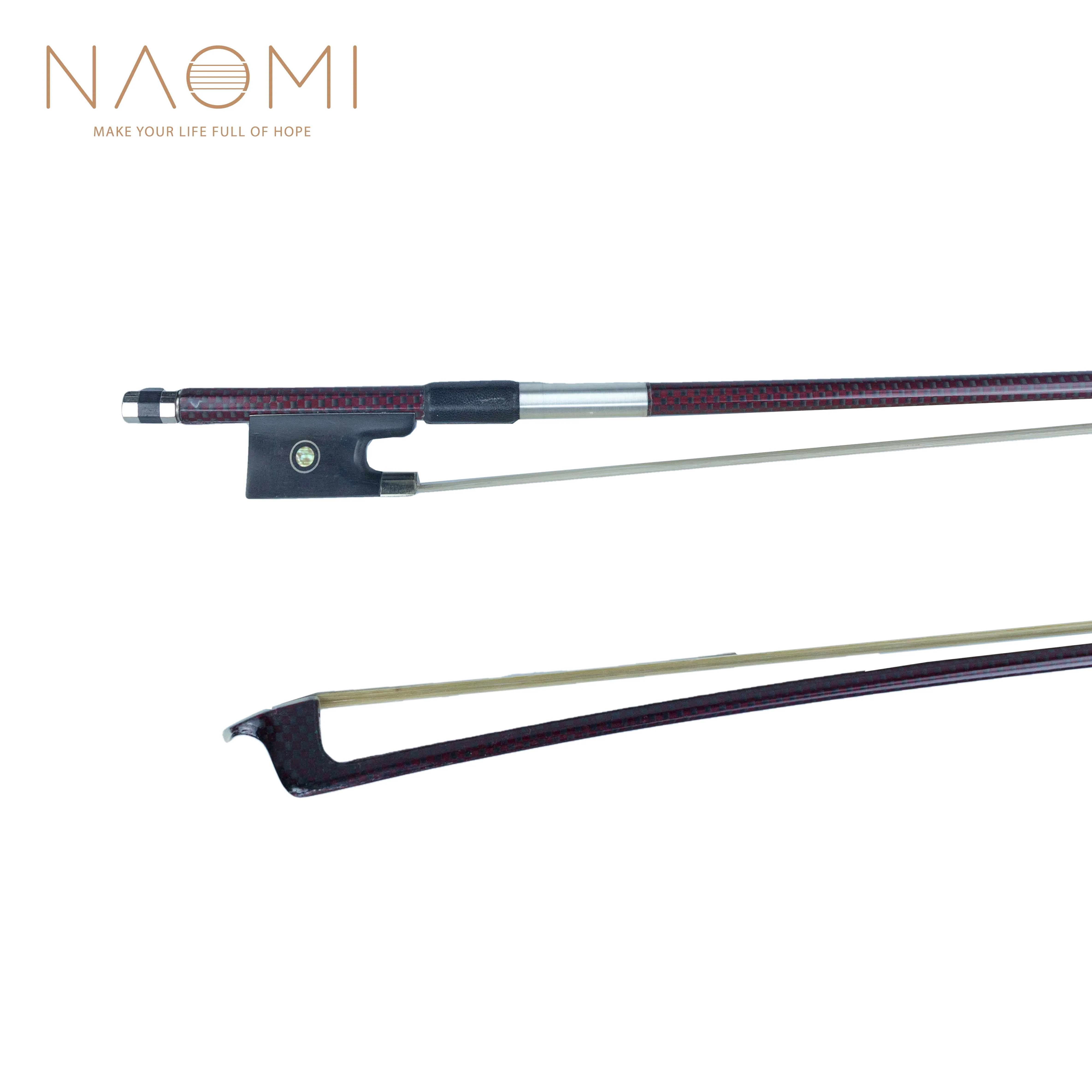 NAOMI Violin Bow 4/4 Size Carbon Fiber Bow W/Ebony Frog Real Mongolia