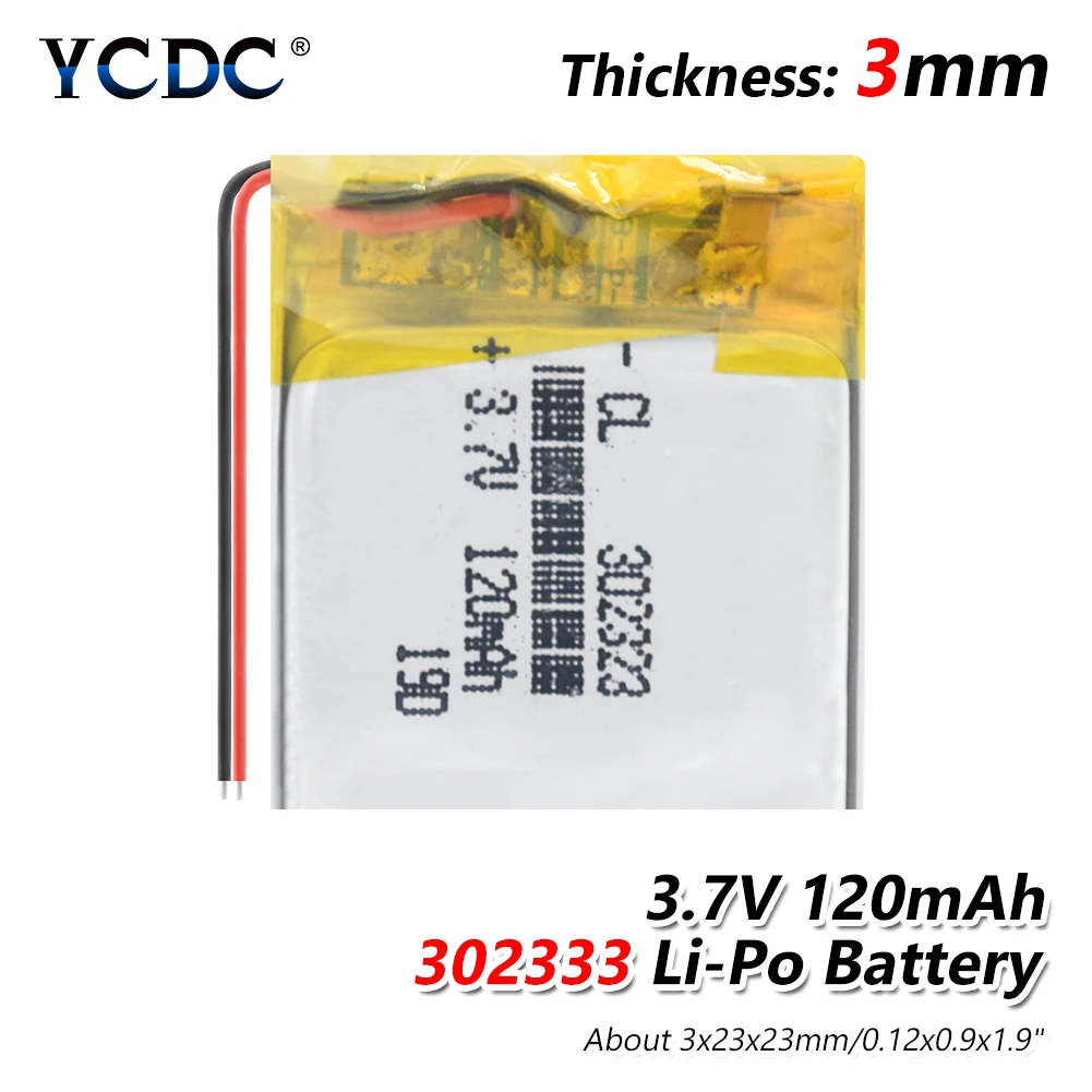 302323 Battery 3.7V 120mAh Rechargeable Li-Polymer Li-ion Batteries For MP3 MP4 DVR GPS Bluetooth earphone AHB302323 032323