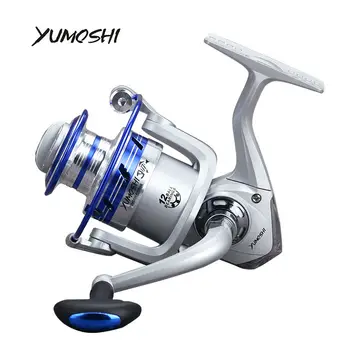 

YUMOSHI Fishing Reel 11+1BB Wire Cup AL1000-7000 Semi Metal Rocker Arm Spinning 5.5:1 Aluminum Alloy ABS