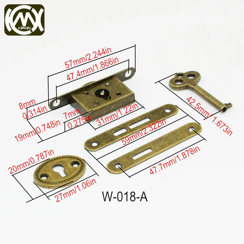 10 шт., гарантия качества, набор из пяти предметов, бронзовая коробка, замок для ювелирных изделий/деревянных/коллекционных коробок, аксессуары для hardaware, W-018