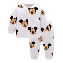 Детские пижамы с 14 рисунками пижамы с рисунками из мультфильмов для малышей пижамы с буквенным принтом для маленьких мальчиков и девочек весенне-осенняя хлопковая одежда для младенцев из 2 предметов