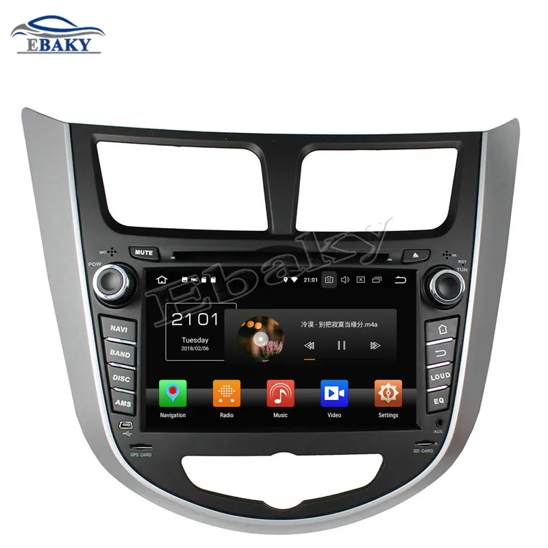Sale NaviTopia 7inch 4GB RAM 64GB ROM Octa Core Android 9.0 Car DVD Player For HYUNDAI Verna/Accent /Solaris 2011-2012 Radio Audio 4