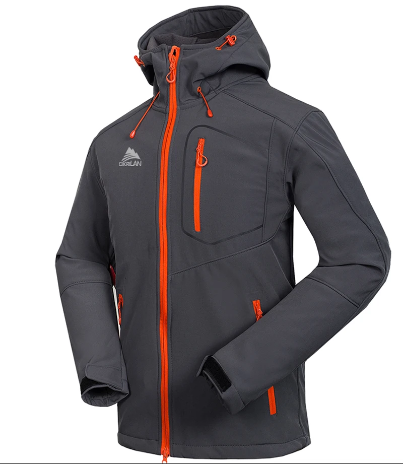 Jaquetas de Acampamento Jaqueta ao ar Resistente à Água Cikrilan Homens Caminhadas Softshell Livre Blusão Cabolsa Inverno Outono Esporte Cabolsas 14 Jaq. caminhada