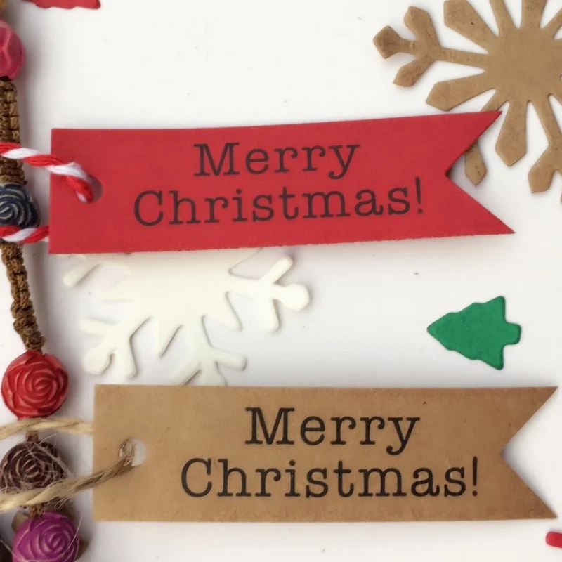 

100pcs Christmas Paper Tags DIY Kraft Paper Hang tag Christmas Party Decor Paper Cards Gift tag Craft Paper