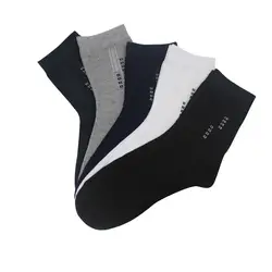 5 пар/Лот для мужчин's носки для девочек летние хлопковые Формальные одноцветное цвет дышащий короткий носок бизнес черный Отличное