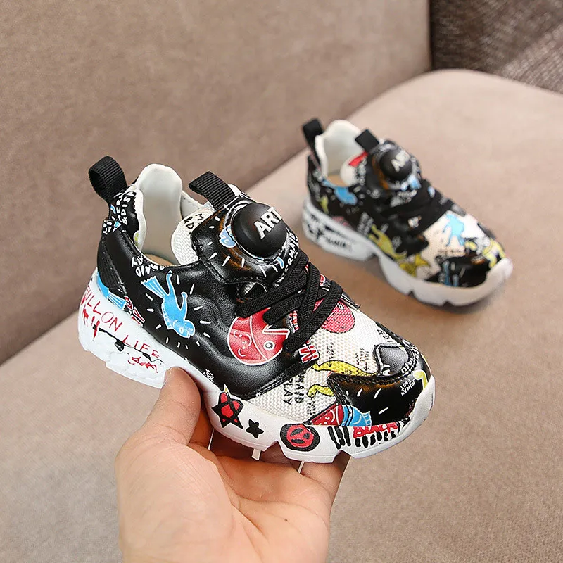 2019 الربيع الصيف الفتيات رياضية الفتيان حذاء كاجوال الاطفال جودة أحذية الأطفال أحذية تزلج خربش جلد طبيعي 3 إلى 14 سنوات