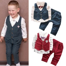 Children clothes Set Spring Autumn Baby Boys outfits 3Pcs Jacket+T-shirt+pants set kids Fashion toddler gentleman Clothes Suit цена Children clothes Set Spring Autumn Baby Boys outfits 3Pcs Jacket+T-shirt+pants set kids Fashion toddler gentleman Clothes Suit цены онлайн