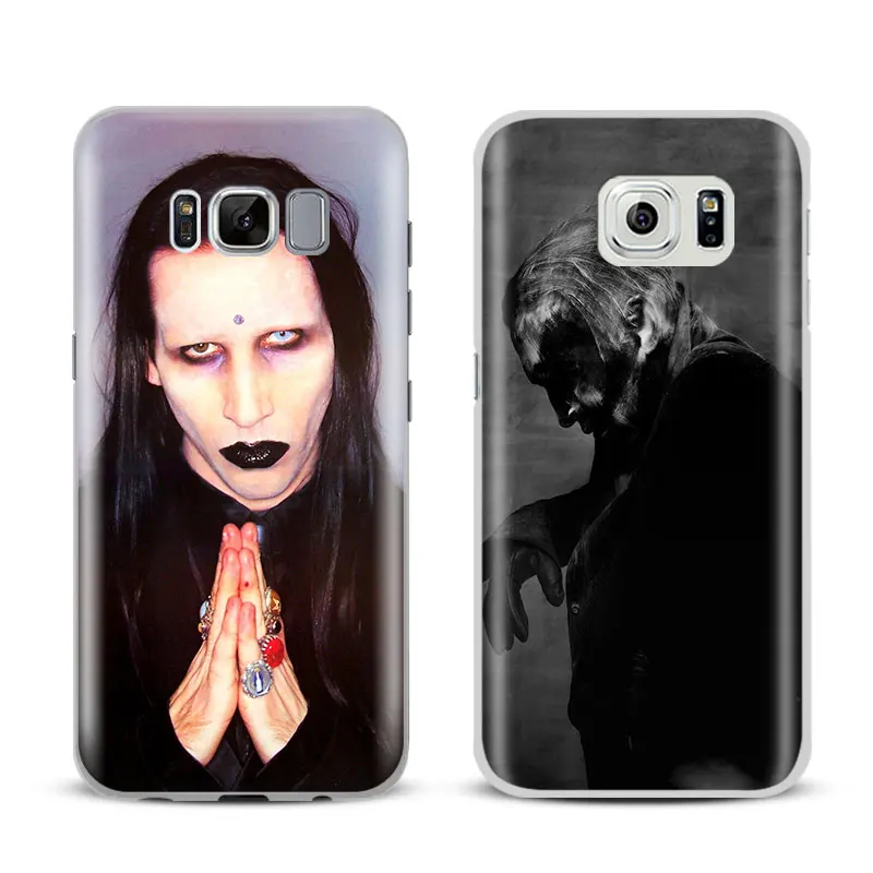 

Marilyn Manson Couqe Phone Case Shell Cover bag For Samsung Galaxy S4 S5 S6 S7 Edge S8 Plus Note 8 2 3 4 5 A5 A7 J5 2016 J7 2017