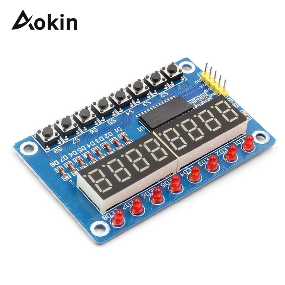 Модуль TM1638 ключ дисплей для AVR Arduino новая 8 битная цифровая светодиодная трубка